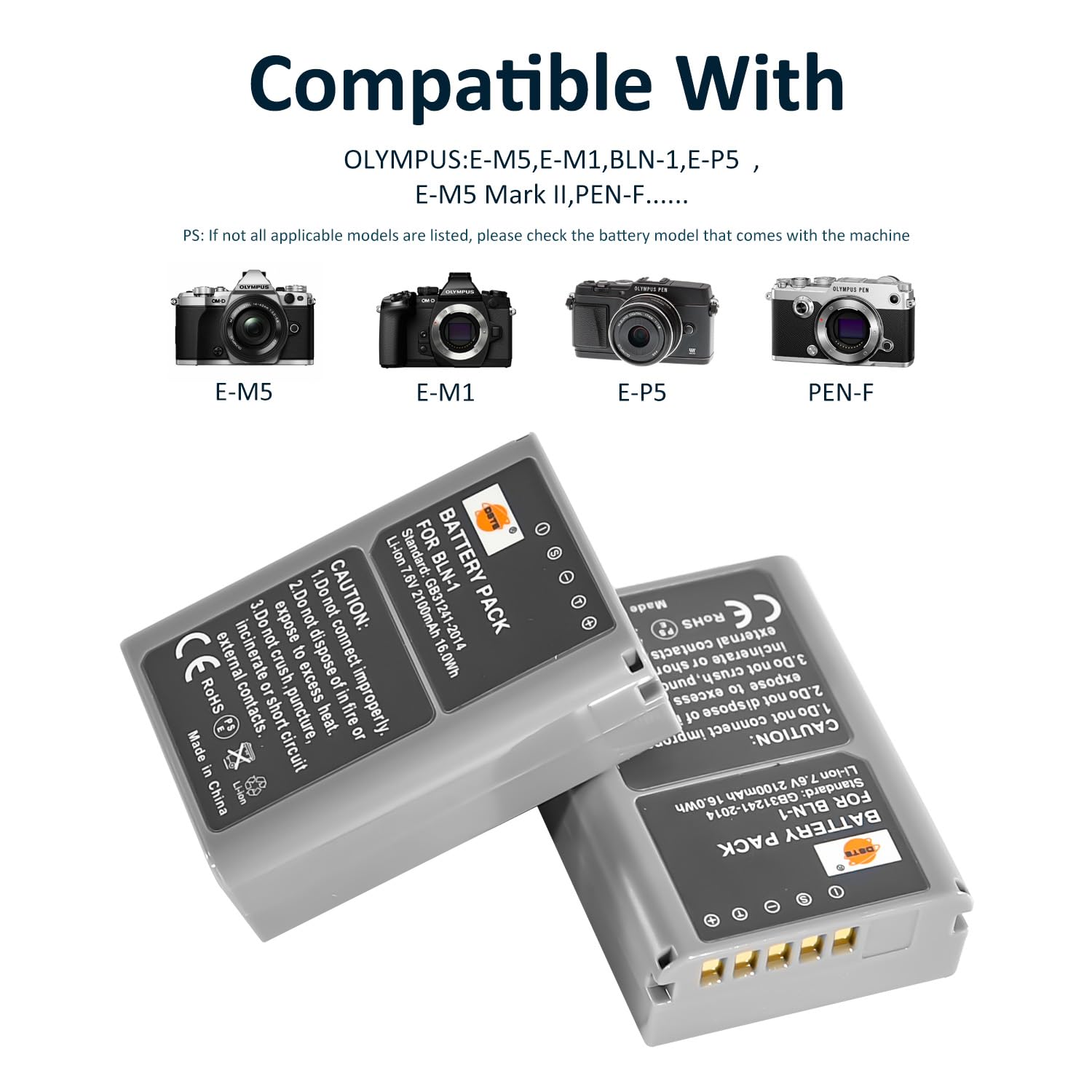 OLYMPUS OM-D ミラーレスカメラ バッテリー2つ、充電器付き Amazon | DSTE BLN-1バッテリー 2個パック + 高速デュアルバッテリー